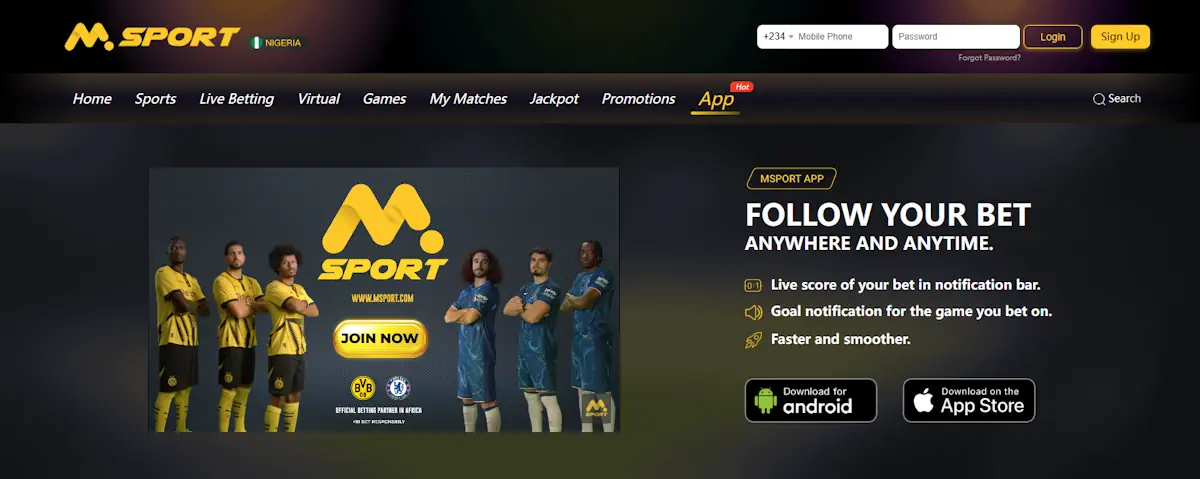 Msport Mobile App Screenshot